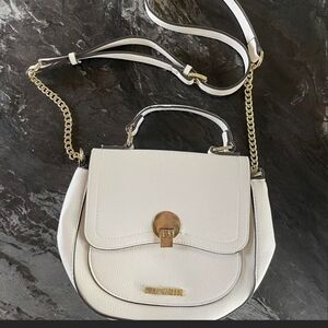 Steve Madden White Crossbody Bag with Gold Chain
